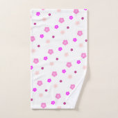 モダン春アクア勾配紫色フローラパターン バスタオルセット (ハンドタオル)