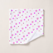 モダン春アクア勾配紫色フローラパターン バスタオルセット (ウォッシュタオル)