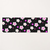 モダン春アクア勾配紫色フローラパターン ヨガマット (正面(横))