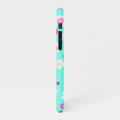 モダン春アクア勾配紫色フローラパターン iPhoneケース (左側)