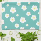 モダン春アクア勾配黄色植物模様 キッチンタオル (折り畳み)