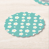 モダン春アクア勾配黄色植物模様 ペーパーコースター (アングル)