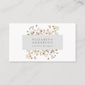 モダン春エレガントワイルドフラワーズフローラ灰色 名刺 (正面)