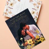 モダン春エレガントワイルドフラワーBoho写真救T  箔招待状