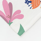 モダン春カラフルワイルドフラワーメドウフローラ フリースブランケット (角)