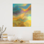 モダン春カラー抽象芸術絵画ズアート ポスター (キッチン)