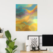 モダン春カラー抽象芸術絵画ズアート ポスター (ホームオフィス)