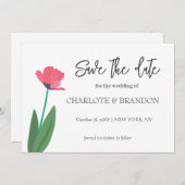 モダン春ガーデンアーティストフローラ結婚ズ セーブザデート (正面/裏面)