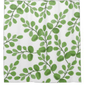 モダン春グリーンボタニカルパタ葉ンホーム シャワーカーテン (正面)