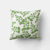 モダン春グリーンボタニカルパタ葉ーンズ クッション (裏面)