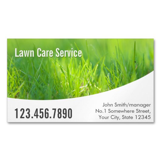 モダン春グリーンロ気にーン マグネット名刺 (正面)