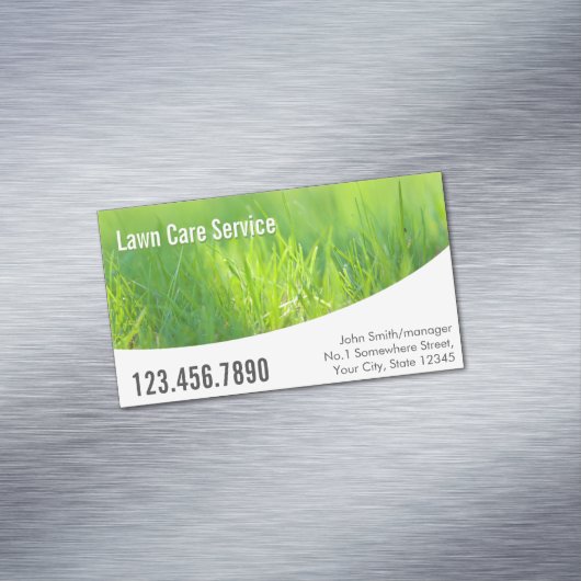 モダン春グリーンロ気にーン マグネット名刺 (インサイチュ)