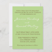 モダン春グリーン&チョコレートブラウン結婚ズ 招待状 (裏面)