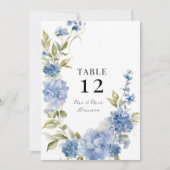 モダン春サマーフローラブルーアジサイ結婚ズ 招待状 (正面)