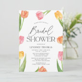 モダン春チューリップブライダルシャワー 招待状 (スタンド正面)