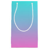 モダン春ピンクターコイズグラデーション結婚式の引き出物 スモールペーパーバッグ (正面)