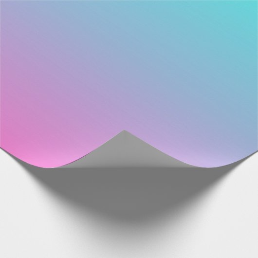 モダン春ピンクターコイズグラデーション結婚式の引き出物 ラッピングペーパー (角)