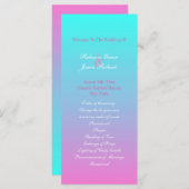 モダン春ピンクターコイズグラデーション結婚式 プログラム (正面/裏面)