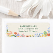 モダン春フローラ差出人住所 ラベル (インサイチュ)