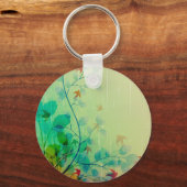 モダン春フローラ抽象芸術アート キーホルダー (正面)