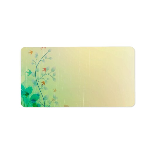 モダン春フローラ抽象芸術アート ラベル (正面)