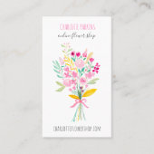 モダン春フローラ水彩花束 名刺 (正面)