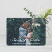 モダン春ペイズリーフローラ写真の保存日付 セーブザデート (スタンド正面)