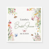 モダン春ワイルドフラワースクリプトブライダルシャワー スタンダードカクテルナプキン (正面)