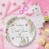 モダン春ワイルドフラワースクリプトブライダルシャワー ペーパープレート (パーティー)