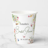 モダン春ワイルドフラワースクリプトブライダルシャワー 紙コップ (裏面)