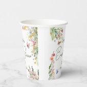 モダン春ワイルドフラワースクリプトブライダルシャワー 紙コップ (右)