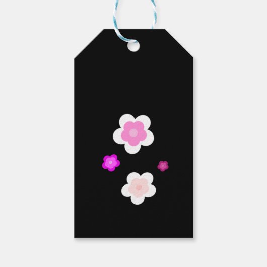 モダン春勾配紫色フローラパターン ギフトタグ (正面)