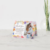 モダン春庭の野の花結婚写真 サンキューカード (正面)