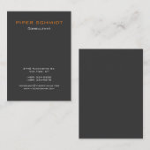 モダン普通垂直オレンジグレー専門職 名刺 (正面/裏面)