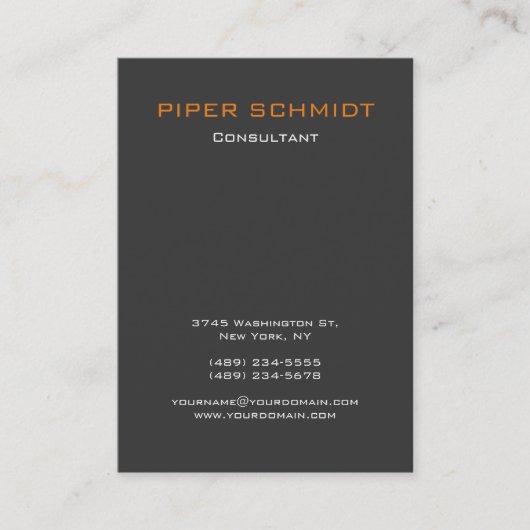 モダン普通垂直オレンジグレー専門職 名刺 (正面)