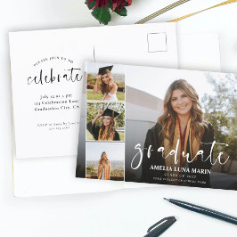 モダン書エレガントおもしろい卒業 ポストカード