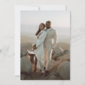 モダン書エレガント金ゴールド結婚の セーブザデート (裏面)