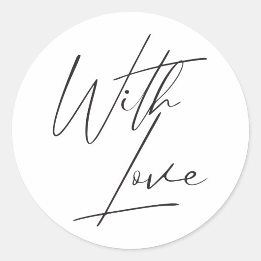 モダン書カスタムの結婚封筒 ラウンドシール (正面)