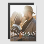 モダン書クラシック跡Photo Save the Date マグネット招待状 (正面/裏面)