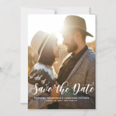 モダン書クラシック跡Photo Save the Date マグネット招待状 (正面)