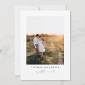 モダン書シンプル跡Photo Save the Date 招待状 (裏面)