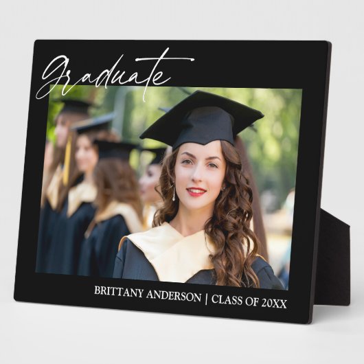 モダン書スタイリッシュ墨卒業写真 フォトプラーク (側面)