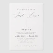 モダン書ファンシーは愛の無結婚額 ベラム紙招待状 (正面)