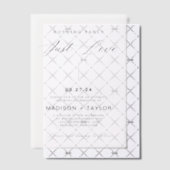 モダン書ファンシーは愛の無結婚額 ベラム紙招待状 (オフセット (招待状))