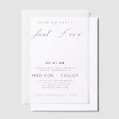 モダン書ファンシーは愛の無結婚額 ベラム紙招待状 (オフセット)