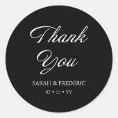 モダン書ミニマル書の黒結婚文字 ラウンドシール (正面)