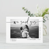 モダン書ミニマル書はYesの結婚言葉 案内状 (スタンド正面)