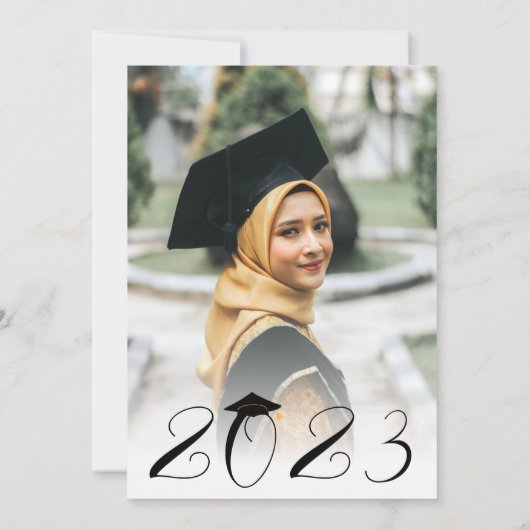 モダン書ミニマル書ムスリム卒業 招待状 (裏面)