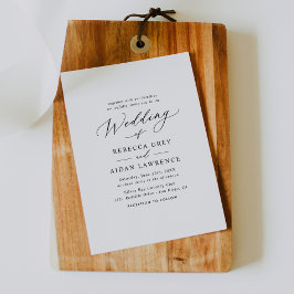 モダン書ミニマル結婚文字 招待状