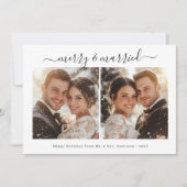 モダン書メリーと結婚したクリスマス写真 シーズンカード (正面)